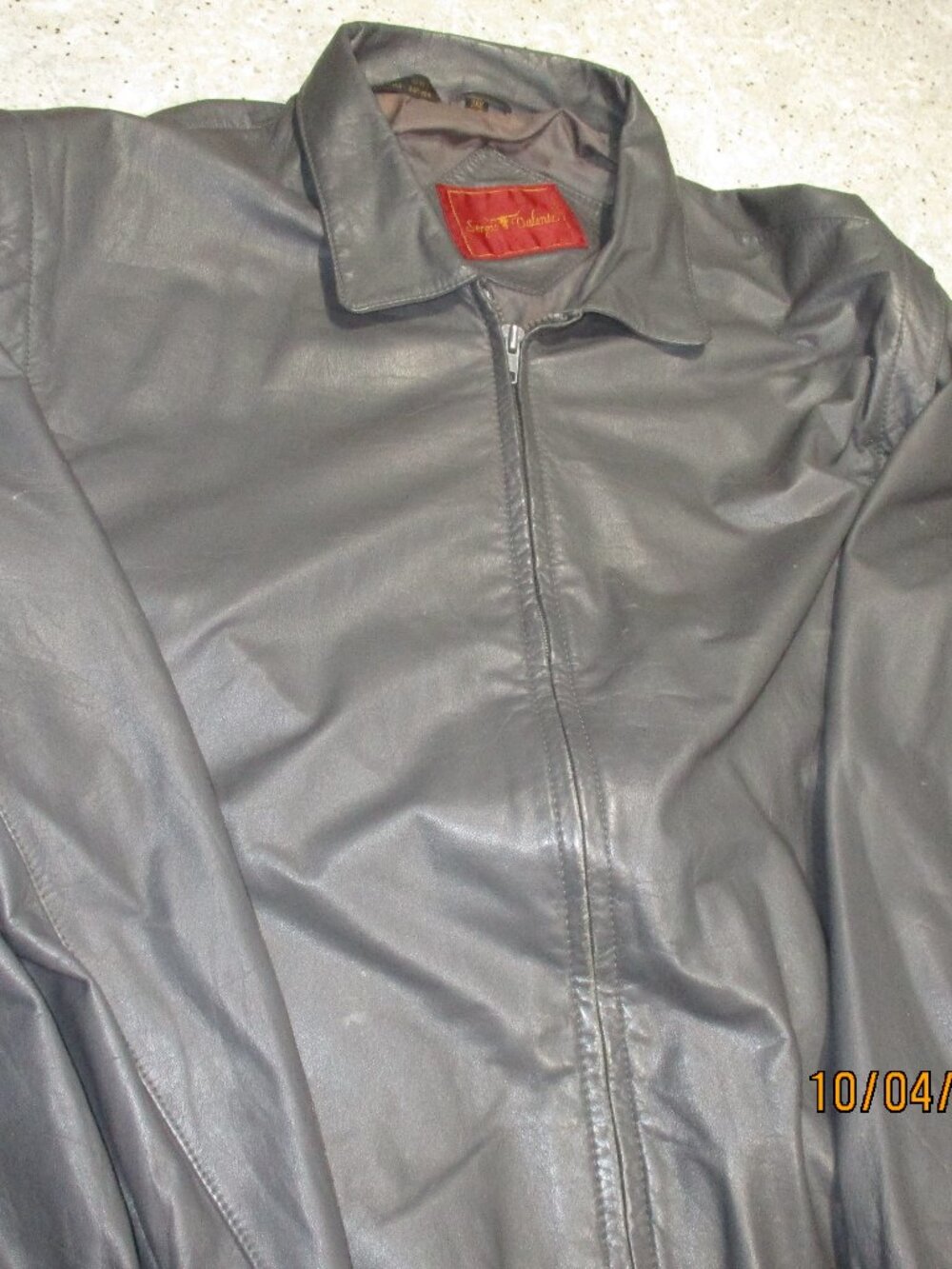 Gray leather Jacket, size 3XB